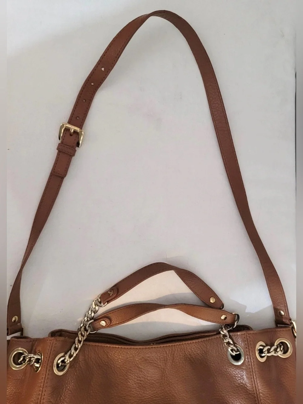 MICHAEL Michael Kors Hobo Shoulder Crossbody Bag Brown Leather